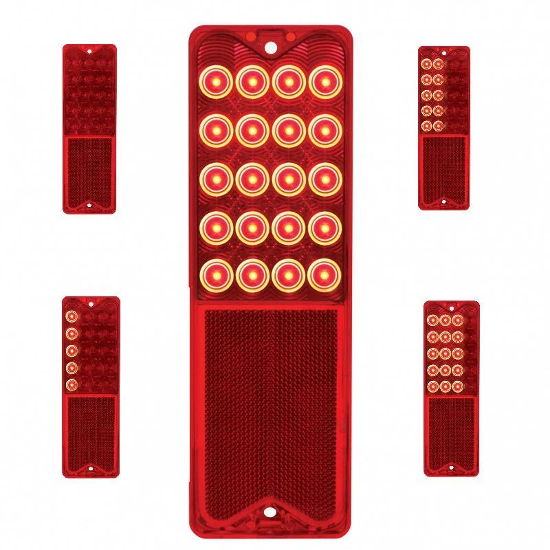 Sequential LED Brake Tail Lights with Flasher Pair for 1967-1972 Chevy Pickup