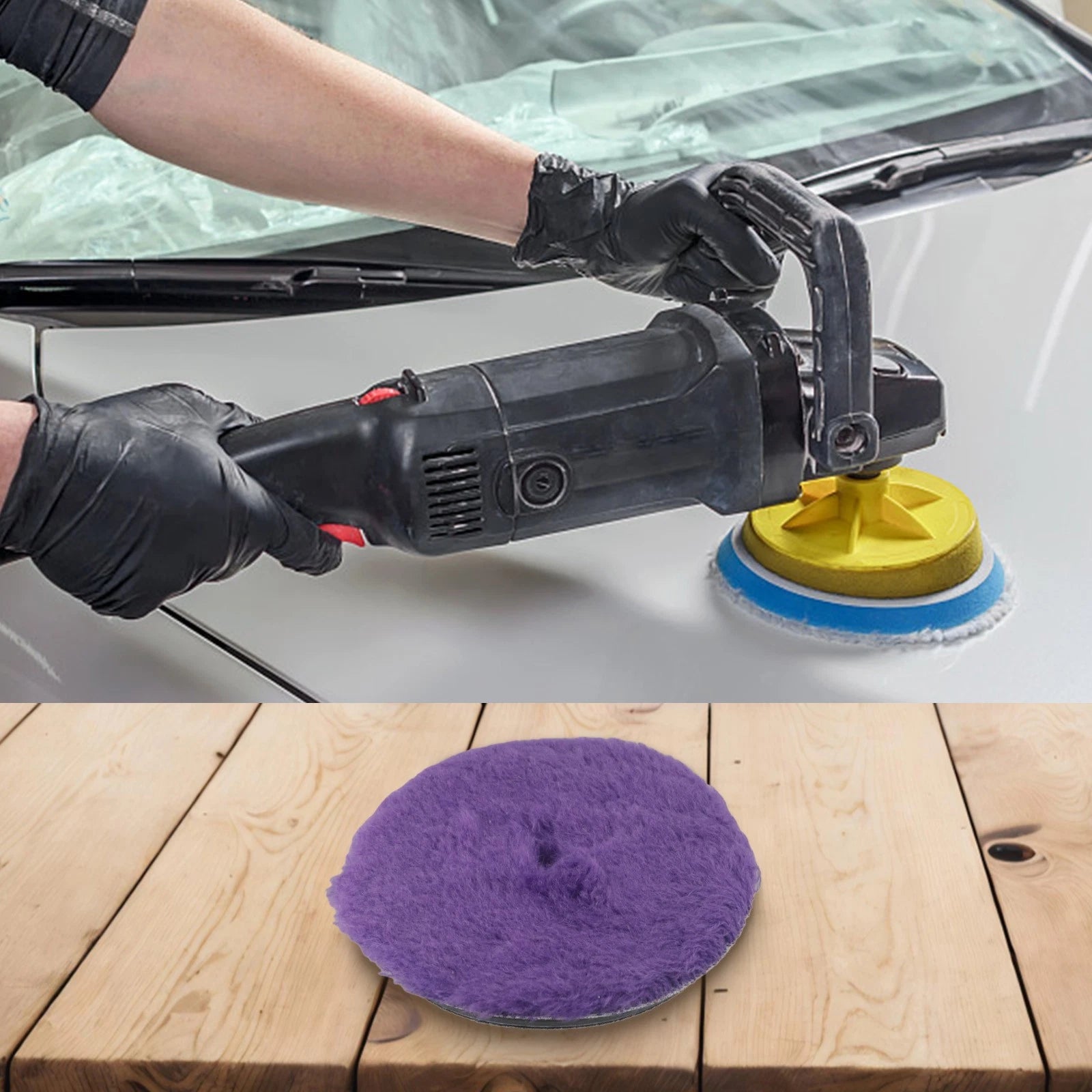 6 Inch Purple Wool Polishing Pad for Buffer Polisher (Universal)