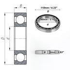 Deep Groove Ball Bearing 80x110x16mm for Scooter Skateboard (N/A)
