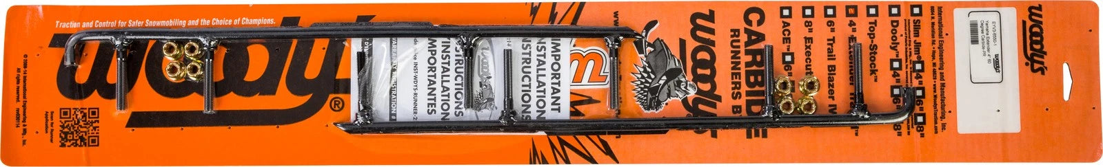 Woody's 4-inch Carbide Ski Runners for Yamaha Mountain Max & SRX 700 (2000–2003)