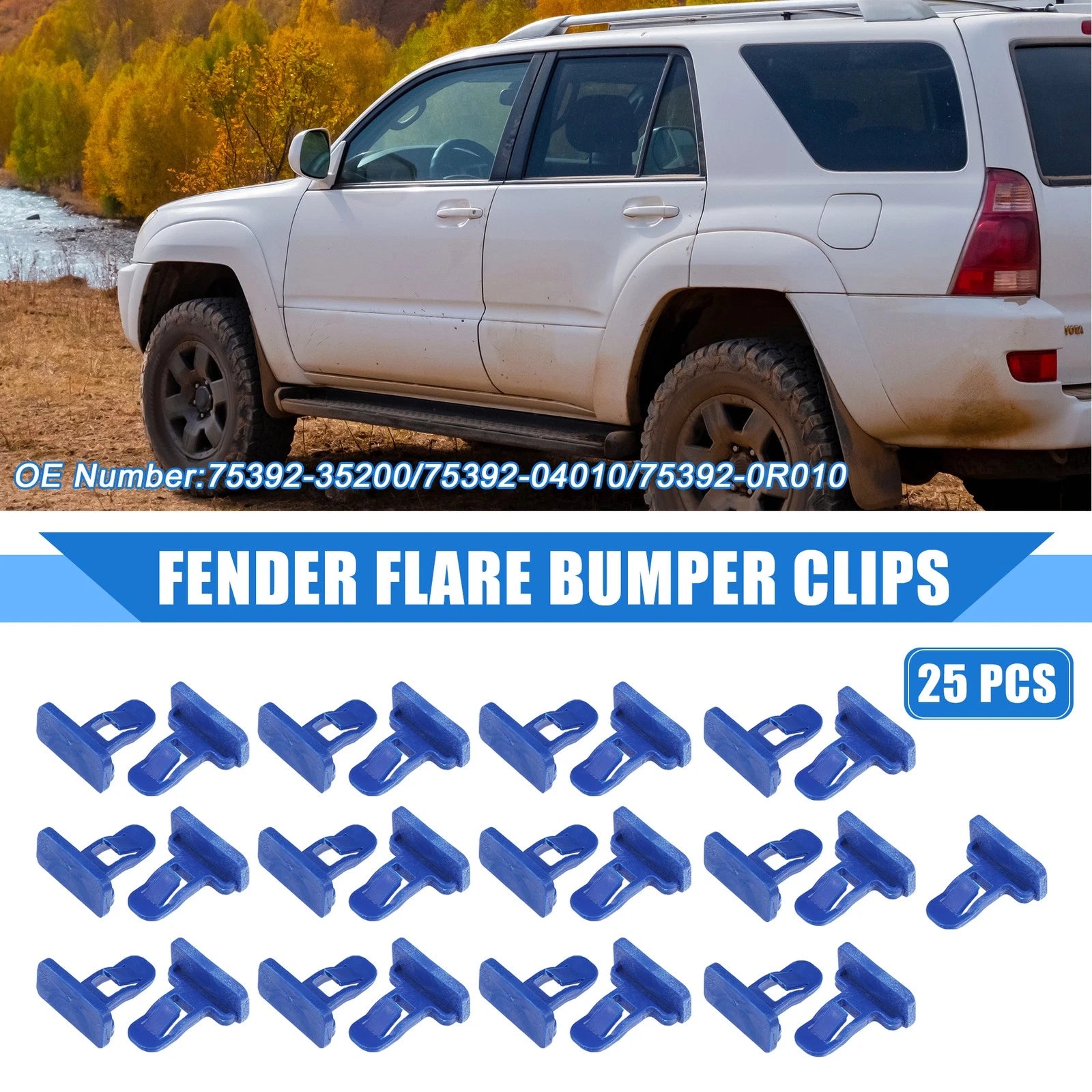 25 Pcs Fender Flare Bumper Clip for Toyota Avalon (2013–2021) No.75392-35200