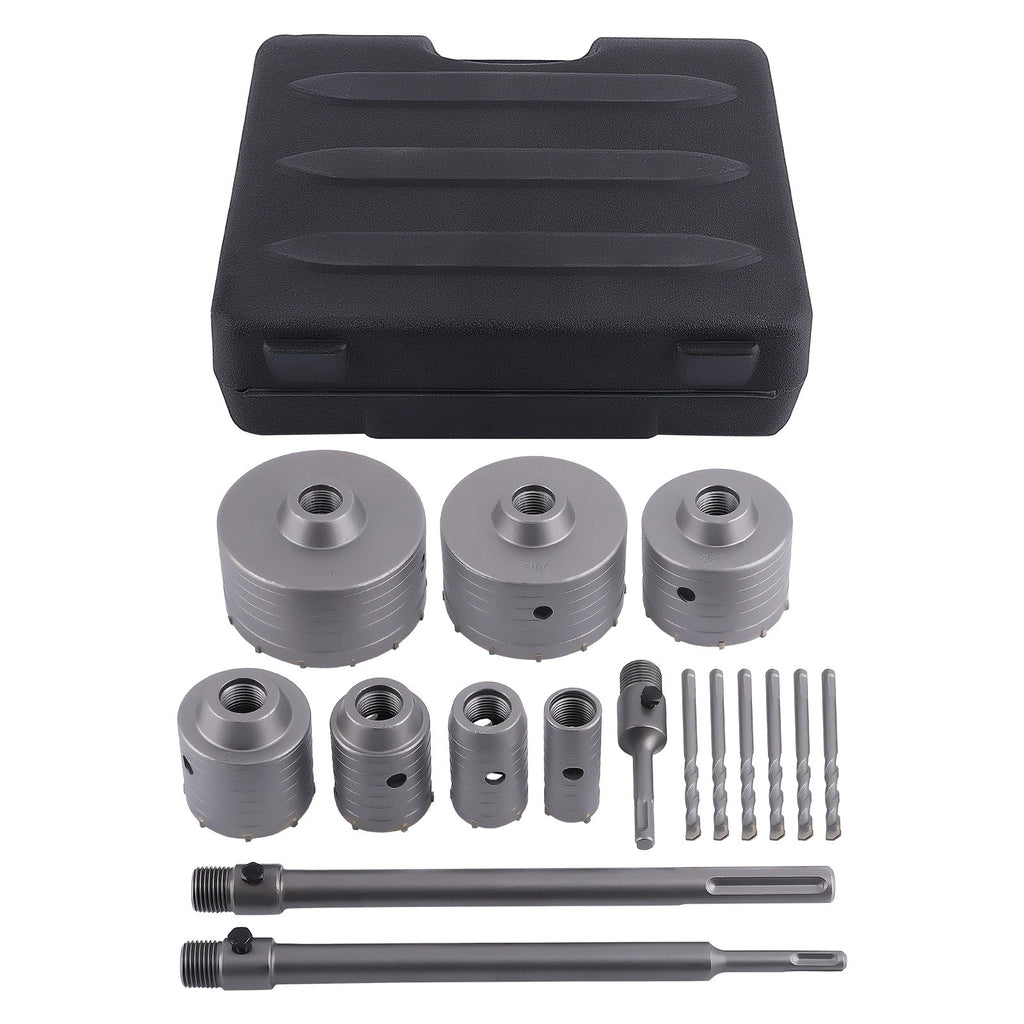 Concrete Hole Saw Set of 16 for Brick Cement Wall