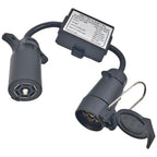 7-Way Blade to 7-Pin Round Trailer Light Converter for USA to EU