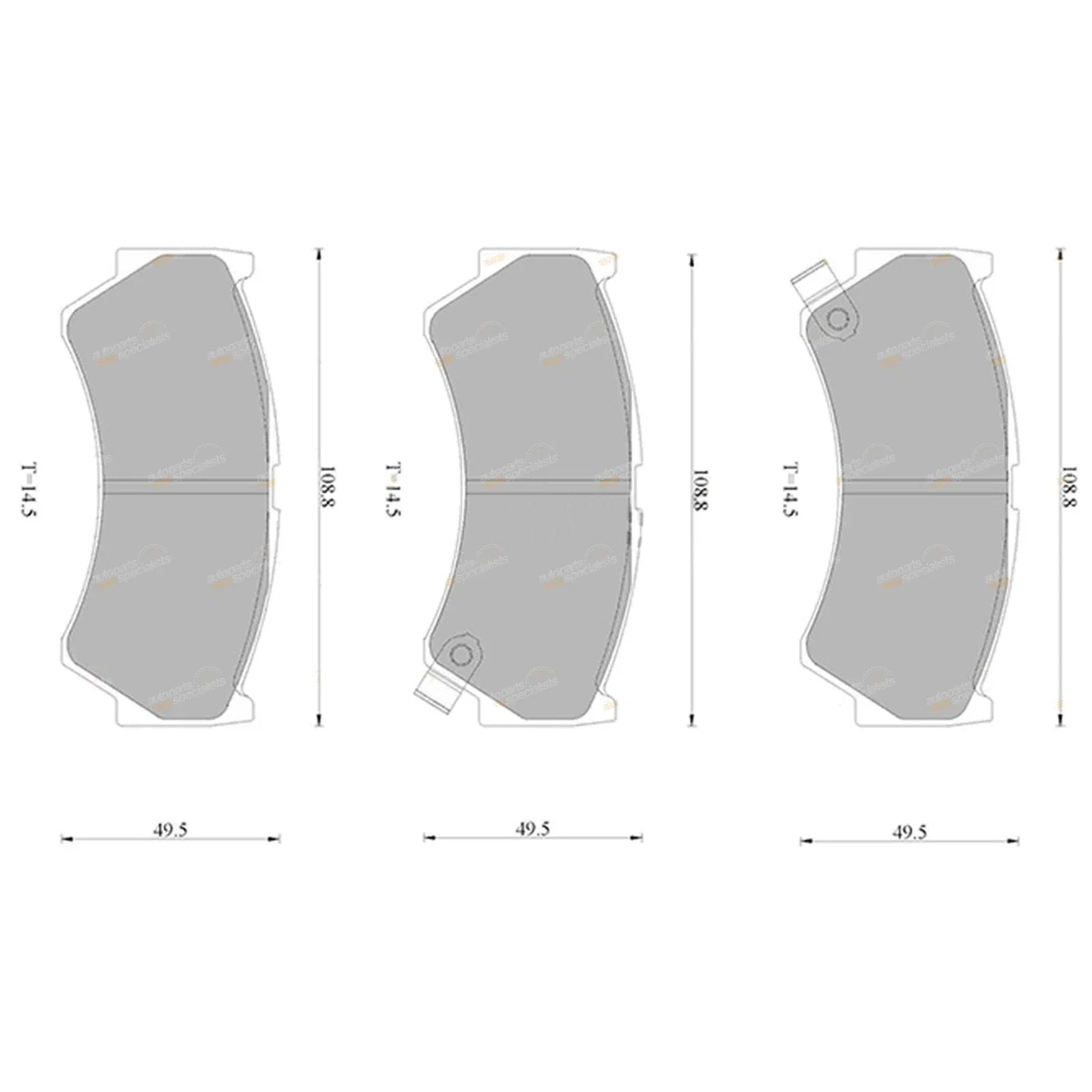 Front Disc Brake Pads 108.8mm for Suzuki Baleno 1.6L 1.8L