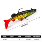 Set of 5 Silicone Jig Head Lures 9.3cm 15g for Bass