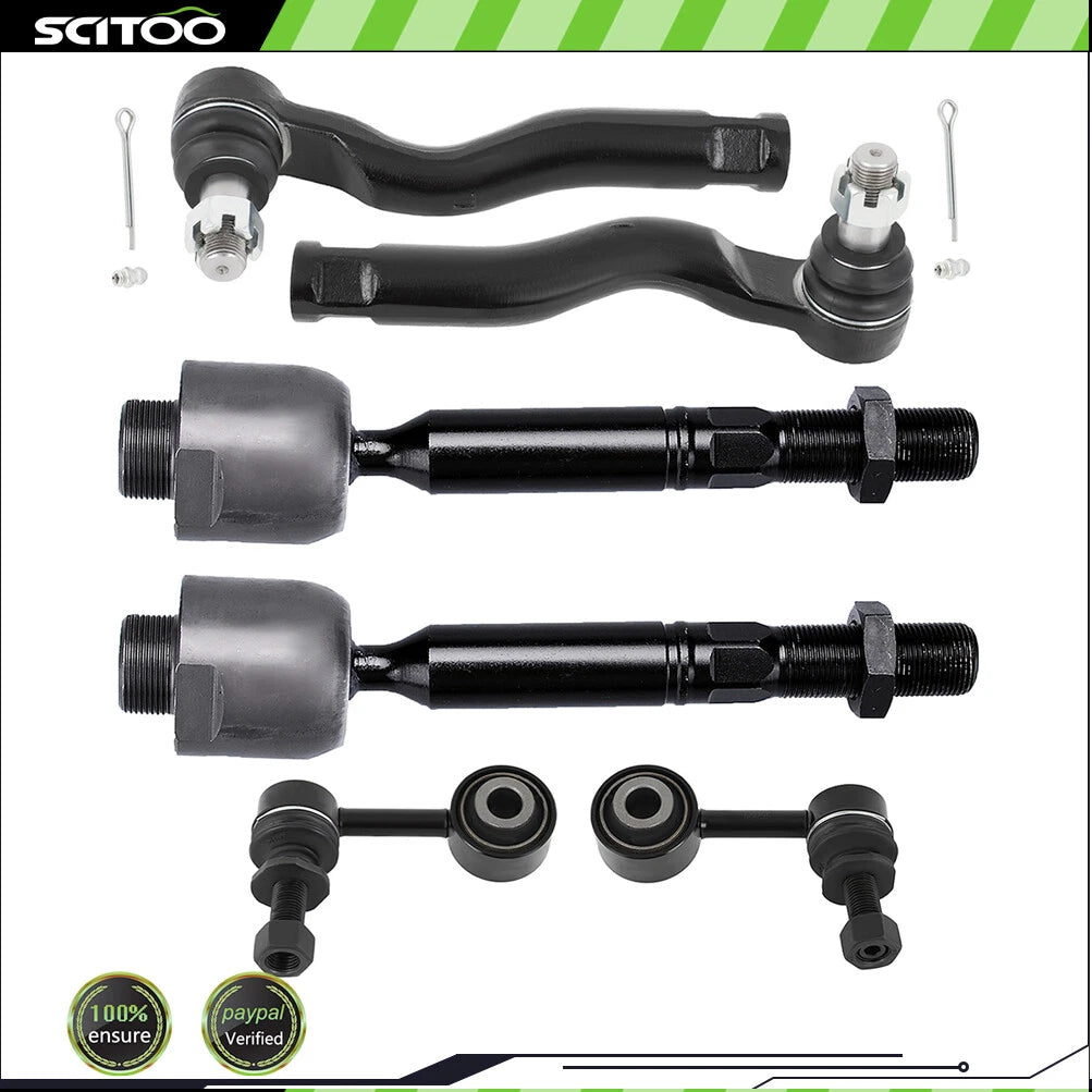 Set of 6 Front Tie Rod Ends & Sway Bar End Links for Toyota Sequoia (2008–2019)