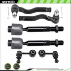 Set of 6 Front Tie Rod Ends & Sway Bar End Links for Toyota Sequoia (2008–2019)
