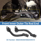 2pcs Front Outer Tie Rod End Links for Hyundai Azera (2006–2011) No.568203K000/568203K510
