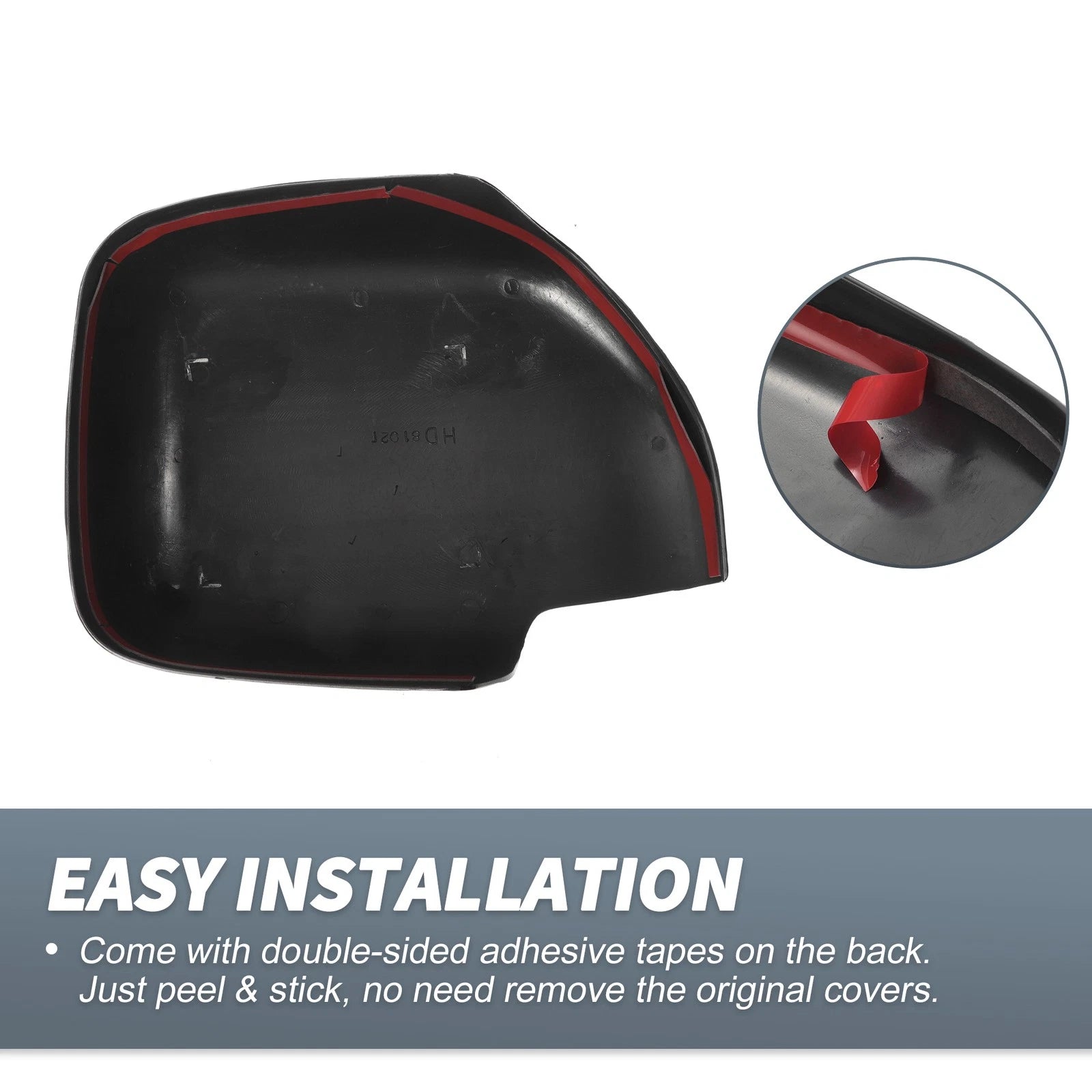 Pair Rearview Mirror Cap Overlay Gloss Black for Lexus Land Cruiser (2008–2021)