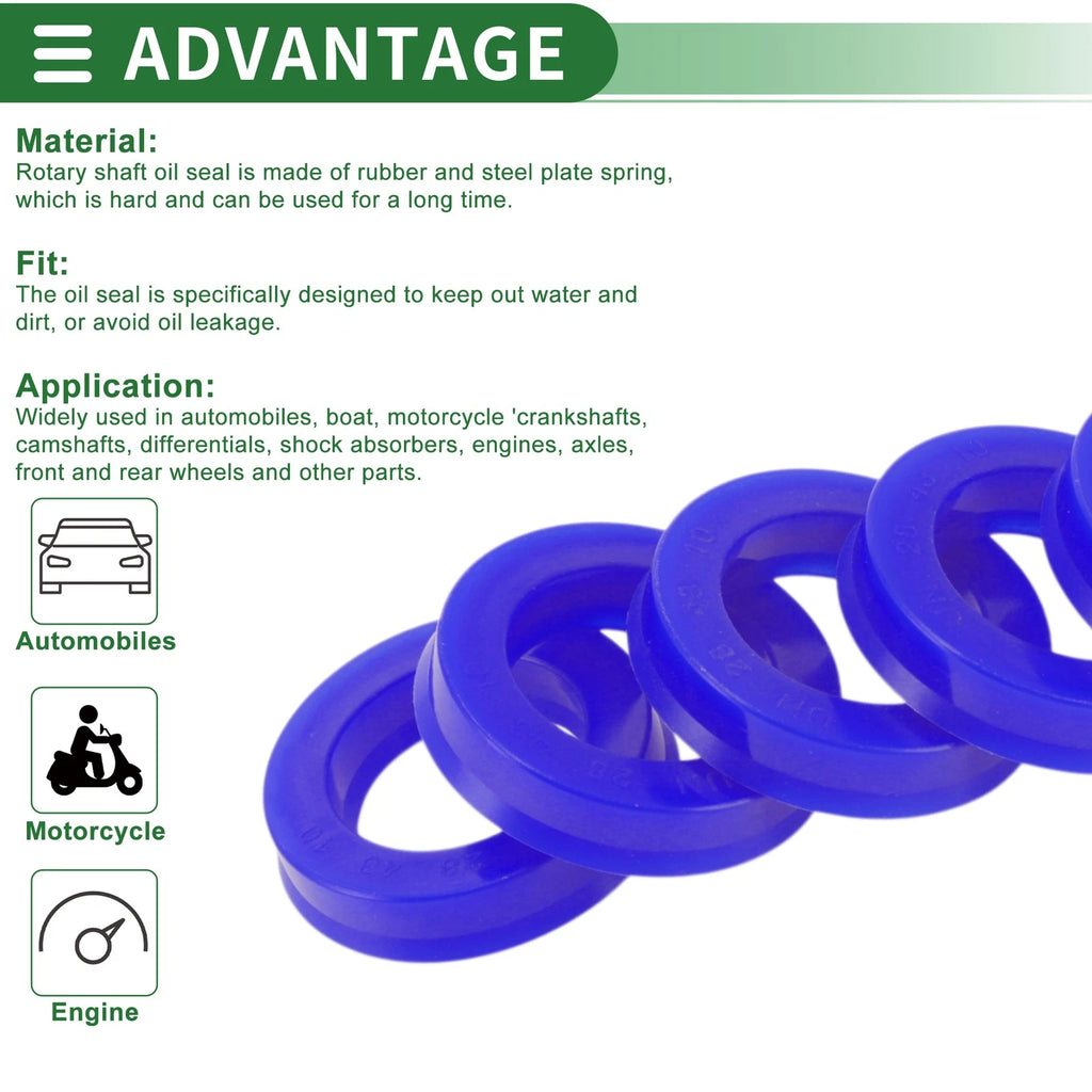 Set of 5 Oil Seal Rotary Shaft Seal 28x43x10mm High Pressure for Various Models