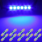 10pcs 39mm White 3030-6-SMD LED Light for Festoon Car Interior Dome (US)