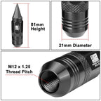Set of 20 J2 Aluminum Black M12 X1.25 Open/Closed End Lug Nuts