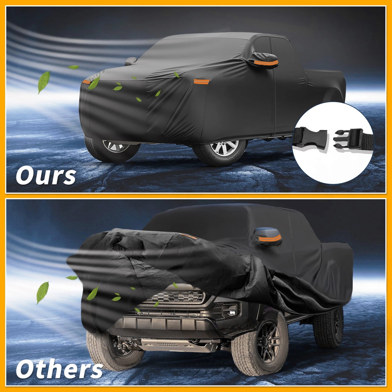 Car Cover Waterproof All Weather for Toyota Tacoma (2016–2023) 190T-PU Zipper