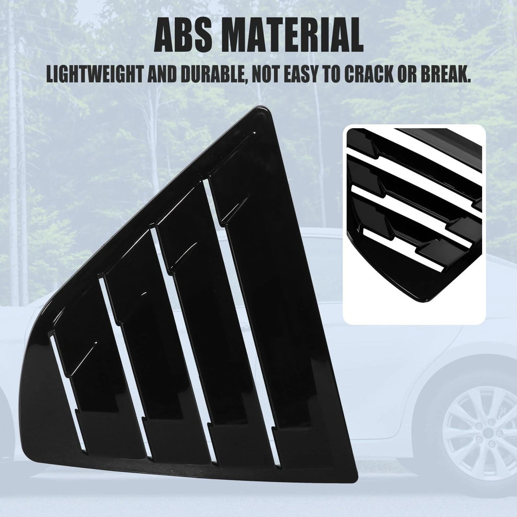 2pcs Glossy Black Rear Side Window Louver Cover for Toyota Camry 