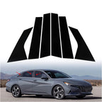 6Pcs Glossy Black Car Pillar Post Trim for Hyundai Elantra (2021-2023)
