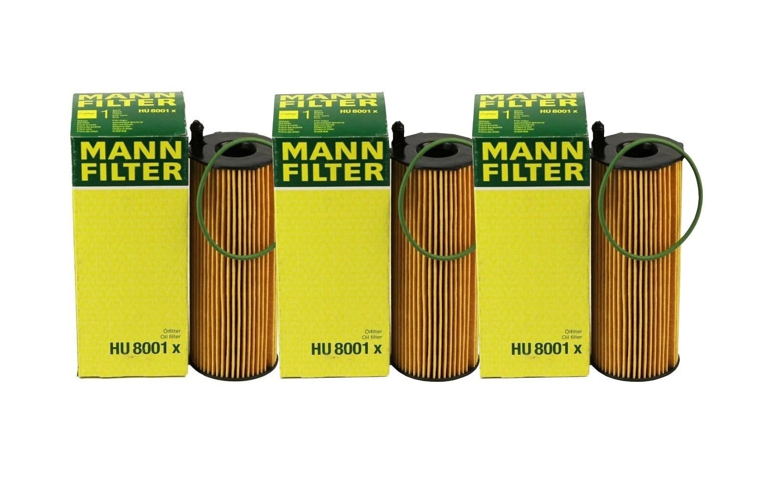 Set of 3 Engine Oil Filters HU 8001 for Audi Q5 Q7 Volkswagen Touareg (2009–2021)