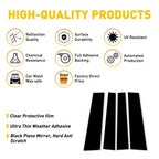 Set of 4 Window Pillar Posts for Toyota Tundra (2007–2021) Black EPY