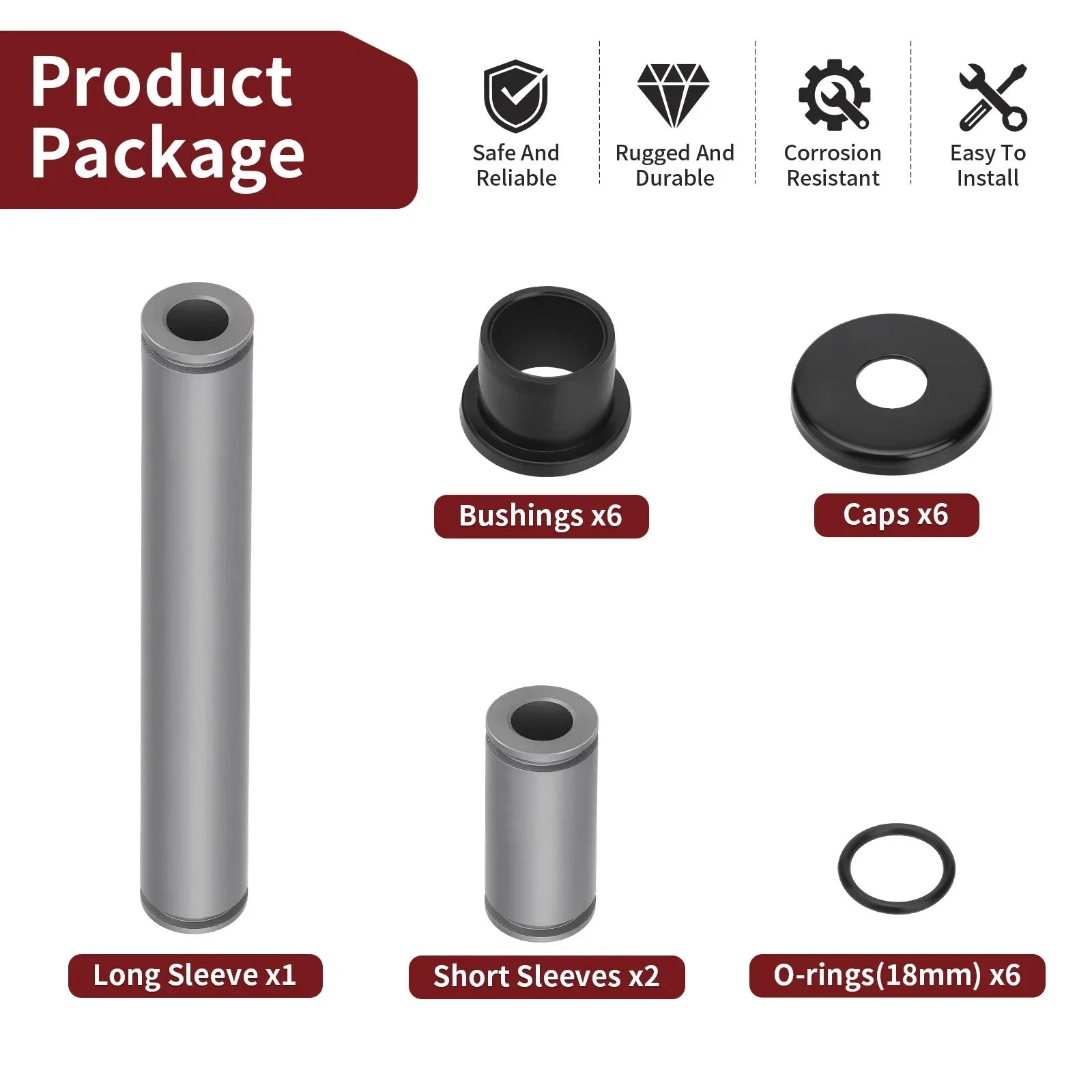 Front Upper & Lower A-Arm Bearing Bushing Kit for Kawasaki Teryx4 (2012–2013)