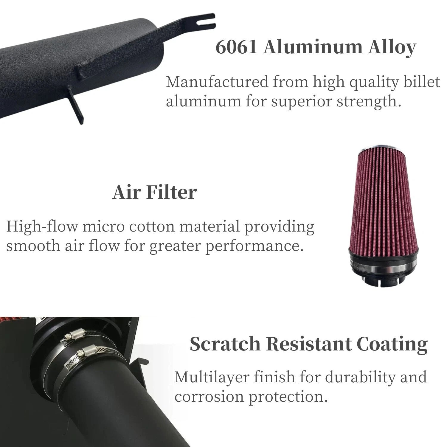 Cold Air Intake System with Heat Shield + Filter for GMC Silverado (1999–2006)
