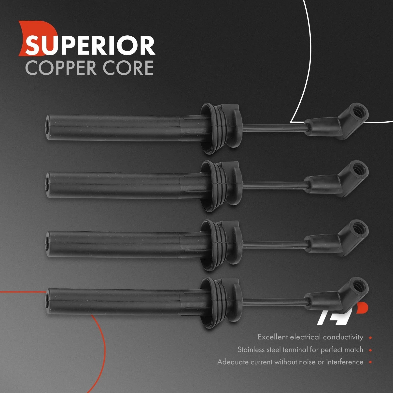 Set of 4 Spark Plug Wire Set for Chrysler Sebring, Dodge Caravan (1995–1999)