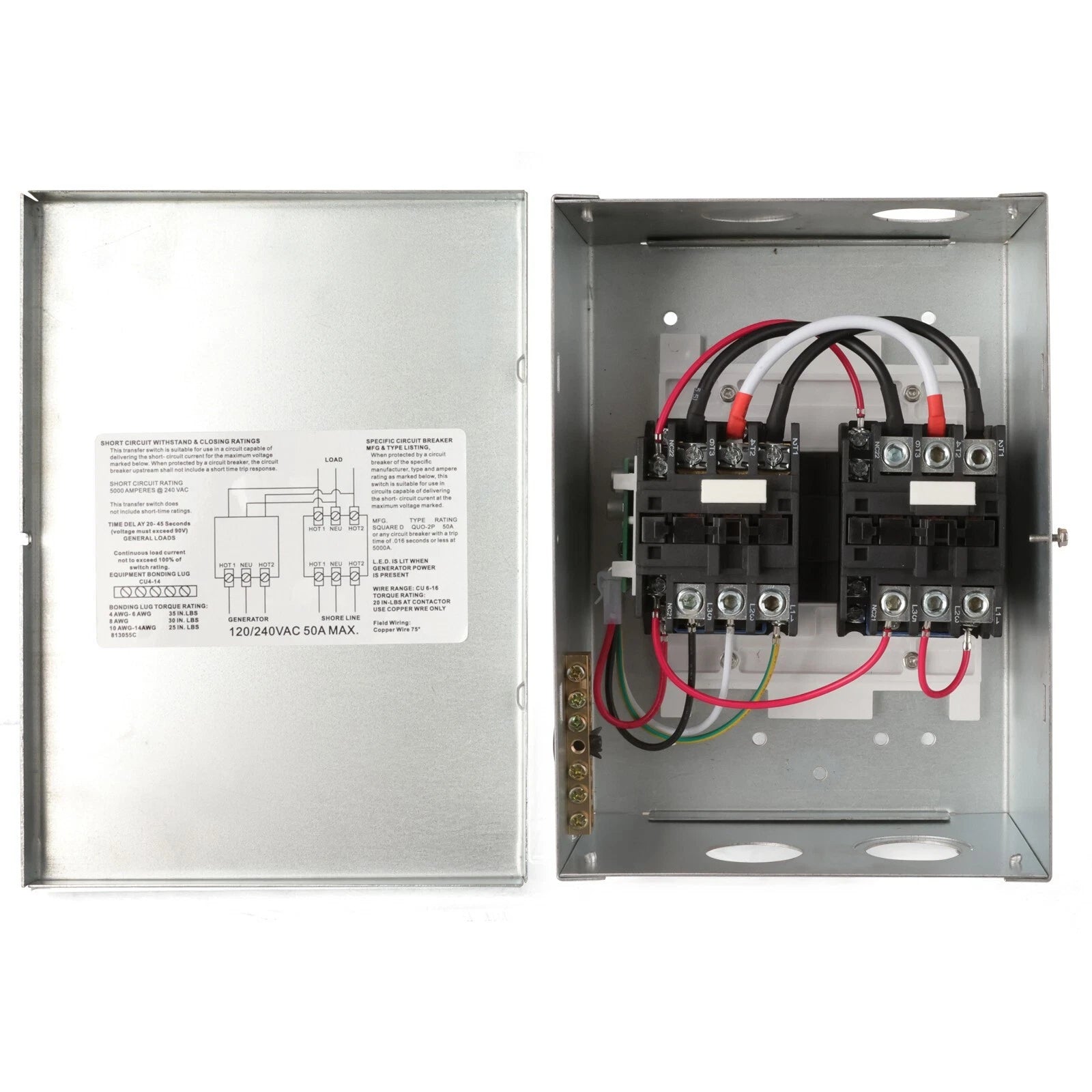 50 Amp Automatic Transfer Switch for RV Speedboats (120/240 V)