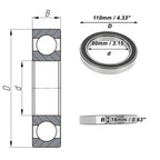 Deep Groove Ball Bearings 80x110x16mm for Scooter Skateboard (No Year)