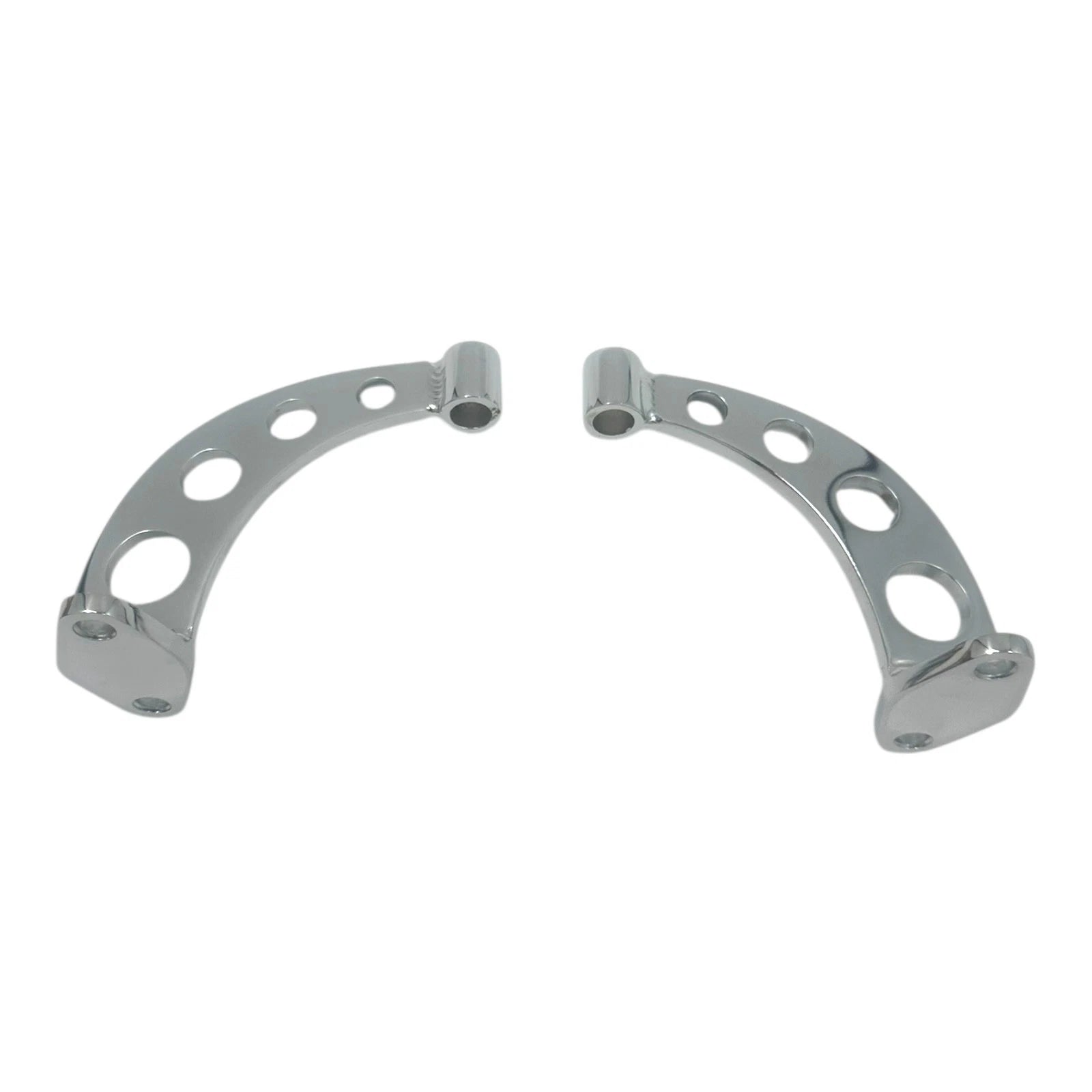 Drilled Chrome Headlight Stands Pair for Hot Rods Custom Steel Frame Mount