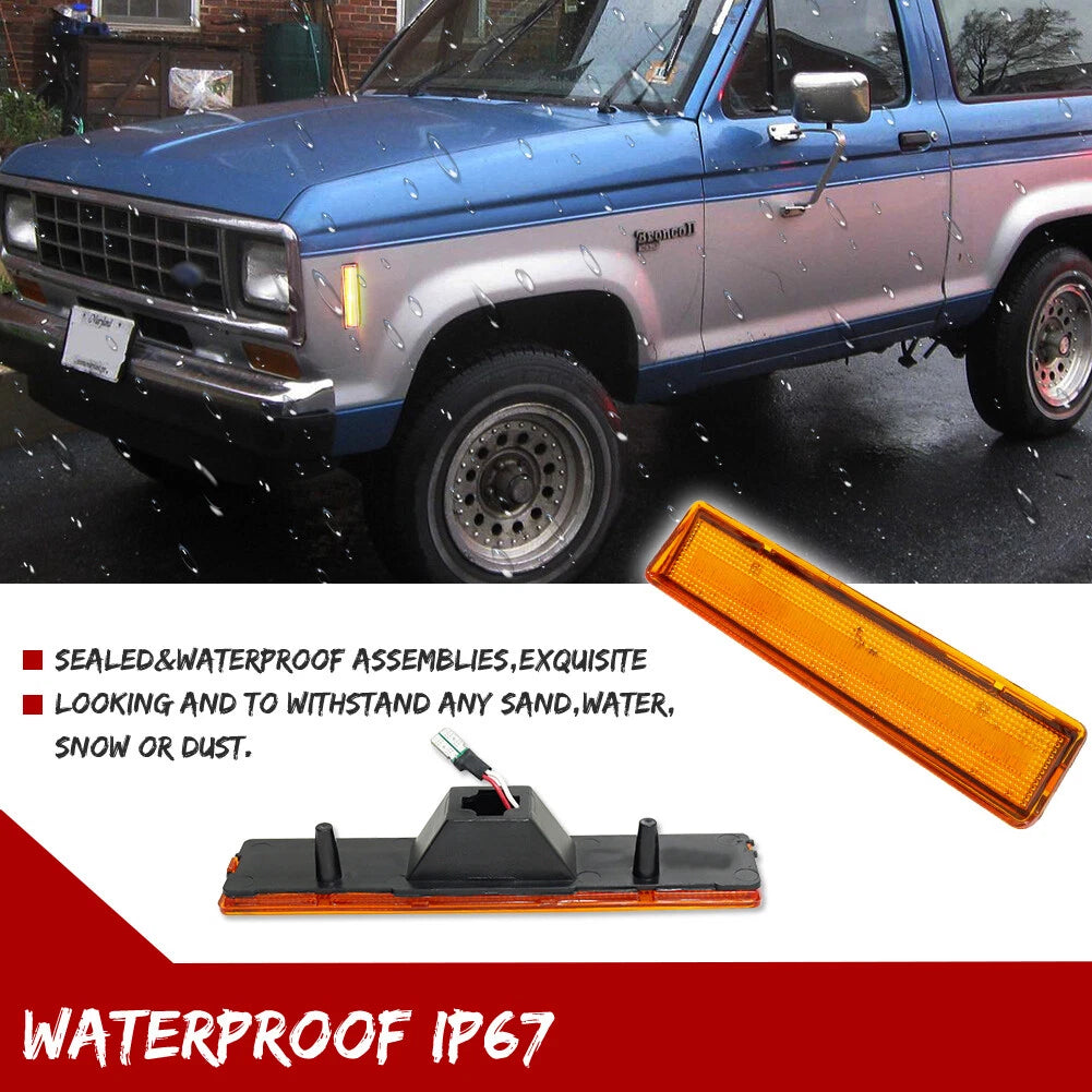 2X Amber LED Front Side Marker Lights for Ford F150 F250 F350