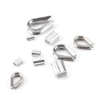 195Pcs M2/3/4/5 Thimble & 6-Size Aluminum Crimping Loop Sleeves