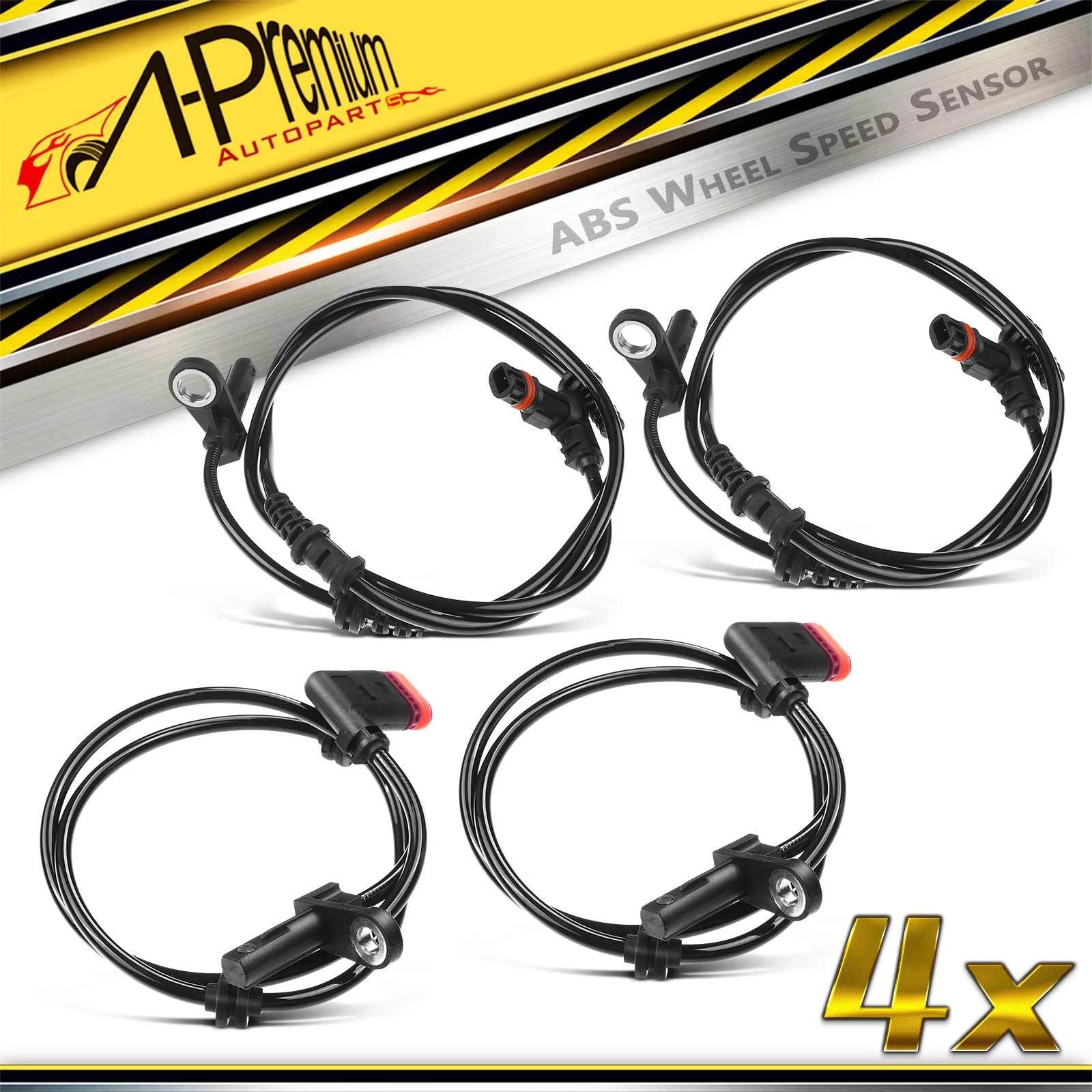 Set of 4 ABS Wheel Speed Sensors for Mercedes-Benz CL63 AMG (2007–2014)