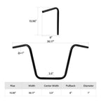 16" Black Ape Hanger Handlebar for Harley Sportster XL883 1200 (2004–2023)