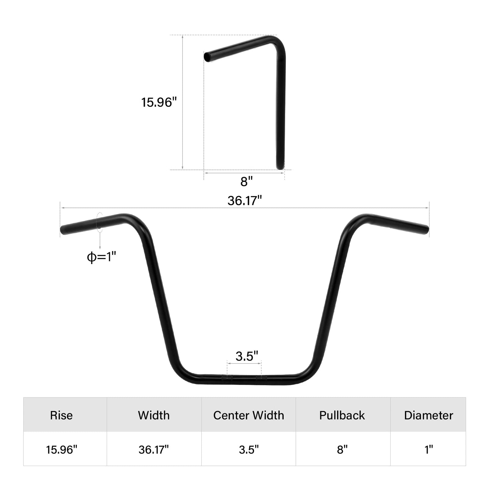 16" Black Ape Hanger Handlebar for Harley Sportster XL883 1200 (2004–2023)