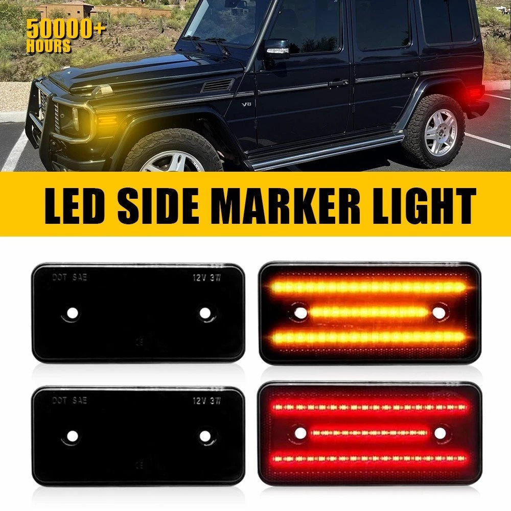 LED Side Marker Lights Smoked Lens for Mercedes W463 G500 G550 G55 AMG (1999–2014)