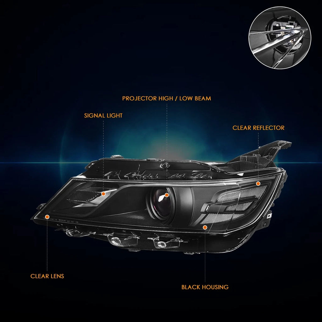 OE Style Projector Headlights for Chevy Impala (2014–2020) - Black Housing