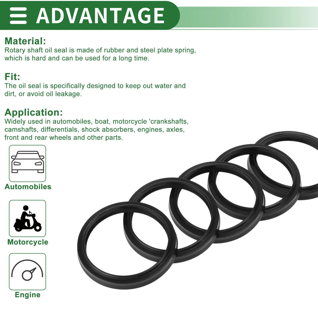 Set of 5 Oil Seal Rotary Shaft Seal NBR Rubber 45x53x5mm