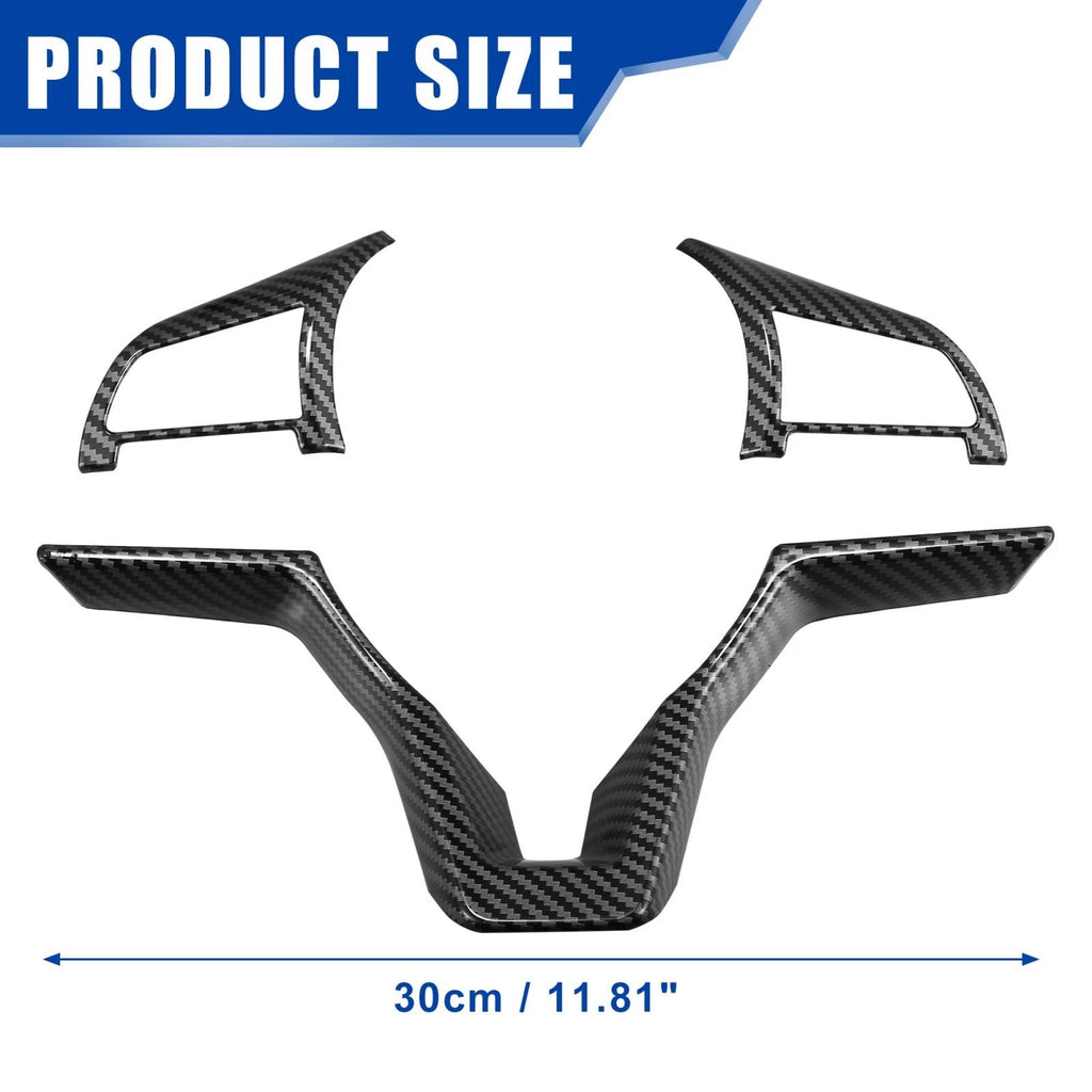 3pcs Steering Wheel Cover for Nissan Altima (2019–2020) Carbon Fiber