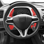 Red Steering Wheel Shift Paddle Shifter Extend Cover for Honda Civic (2009-2011)