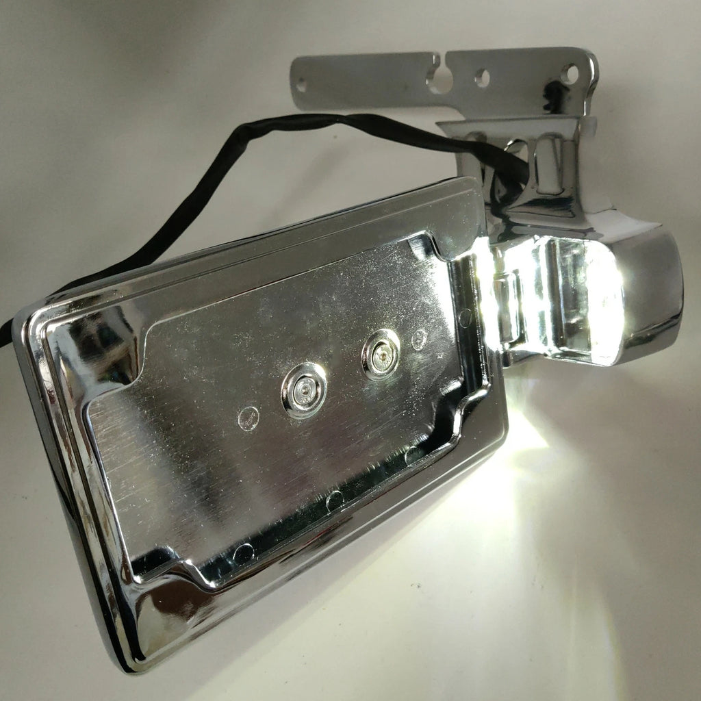 Chrome Skull License Plate Bracket w/ LED for Harley Forty Eight XL1200X (2010–2023)