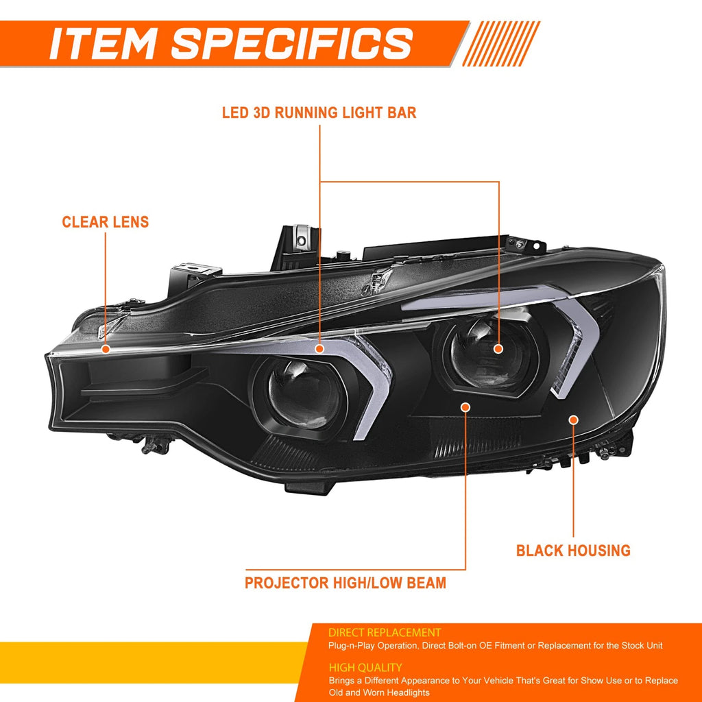LED Projector Headlights for BMW 3-Series F30 Sedan (2012–2015)