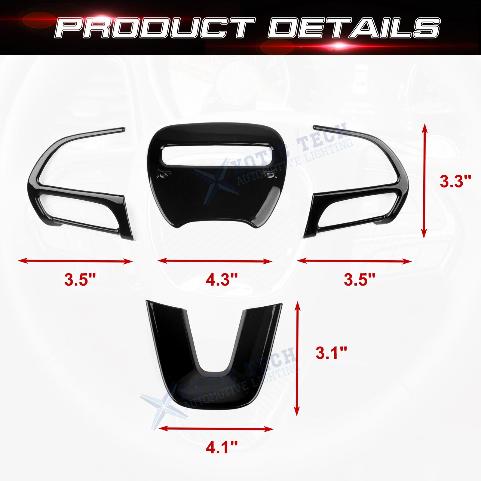 Glossy Black Driver Side Control Cover Trim for Dodge Challenger Charger (2015-)