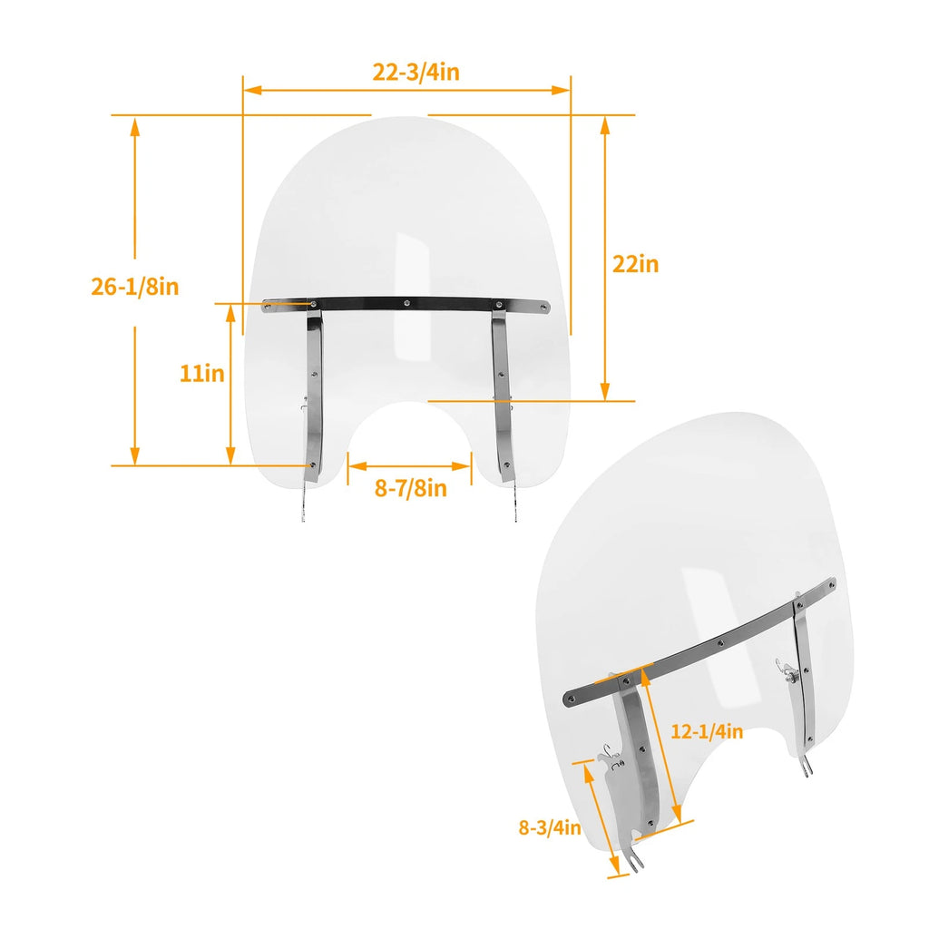 26" Front Windshield for Harley Heritage Softail Classic (2000-2017)