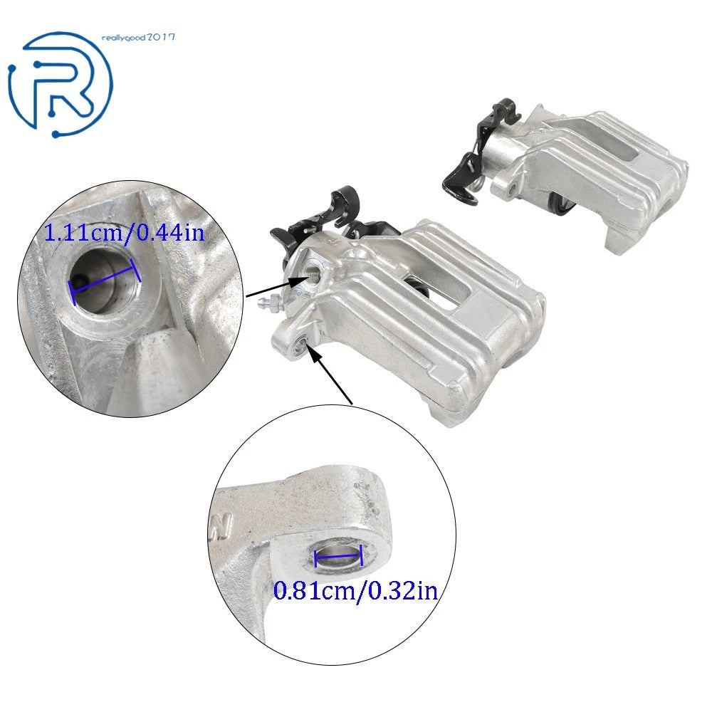 Set of 2 Rear Brake Calipers for Volkswagen Jetta (2001–2009) Audi (2000–2006)