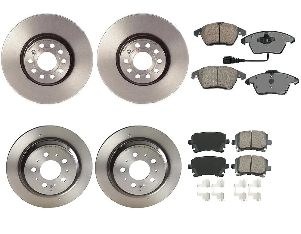Brake Kit Set of 4 Euro Pads Disc Rotors for Volkswagen Jetta (2011–2018)