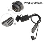 SAE to USB Charger Cable Adapter Kit for Motorcycle (Compact, Waterproof)