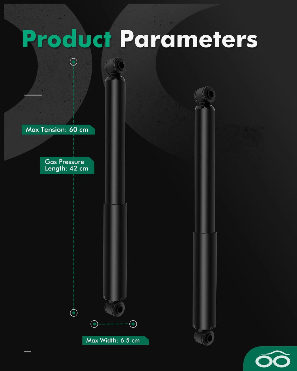 Set of 2 Rear Shock Absorbers for Chevrolet Equinox GMC Terrain Torrent Vue (2005–2019)