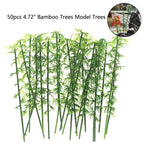 50Pcs Miniature Green Bamboo Trees for Scenery Decoration