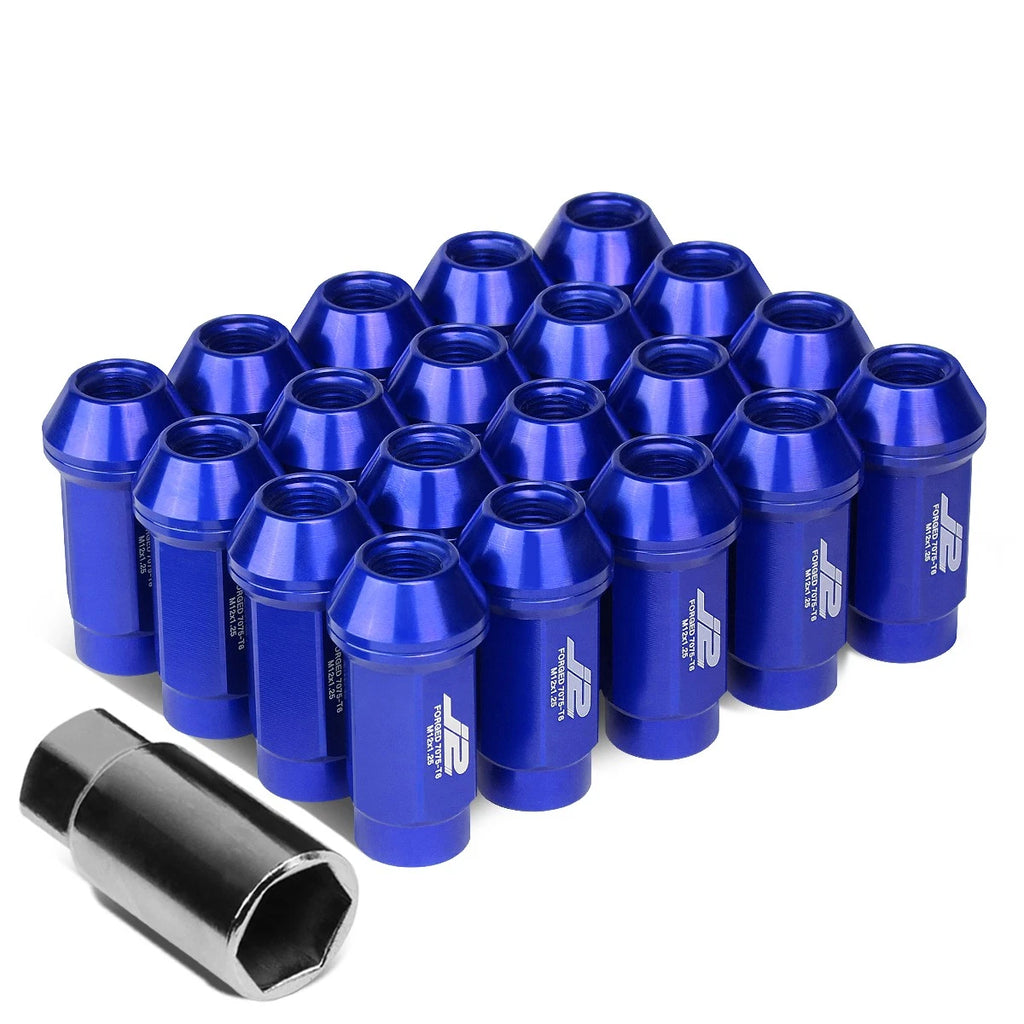 20Pcs Close-End Lug Nut Kit for J2 (M12x1.25) - 7075 Forged Aluminum, Blue