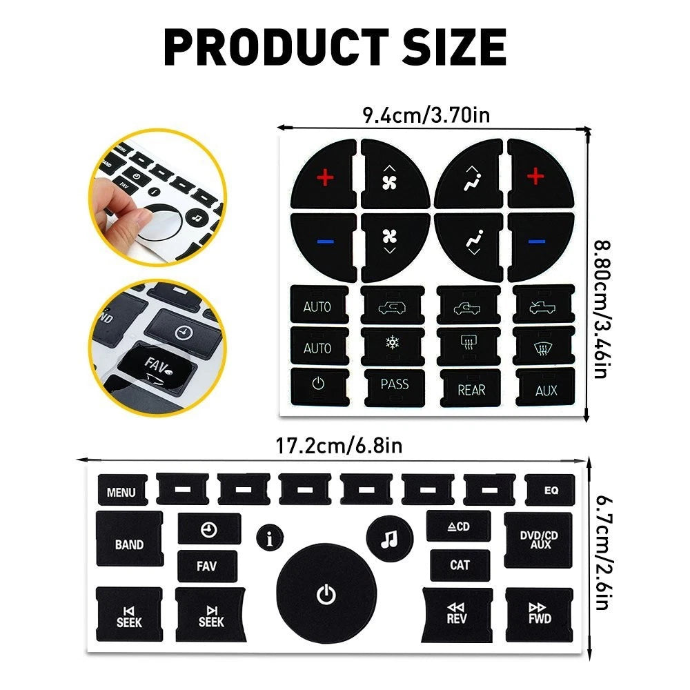 A/C Climate Control Button Repair Decals for GMC EOE