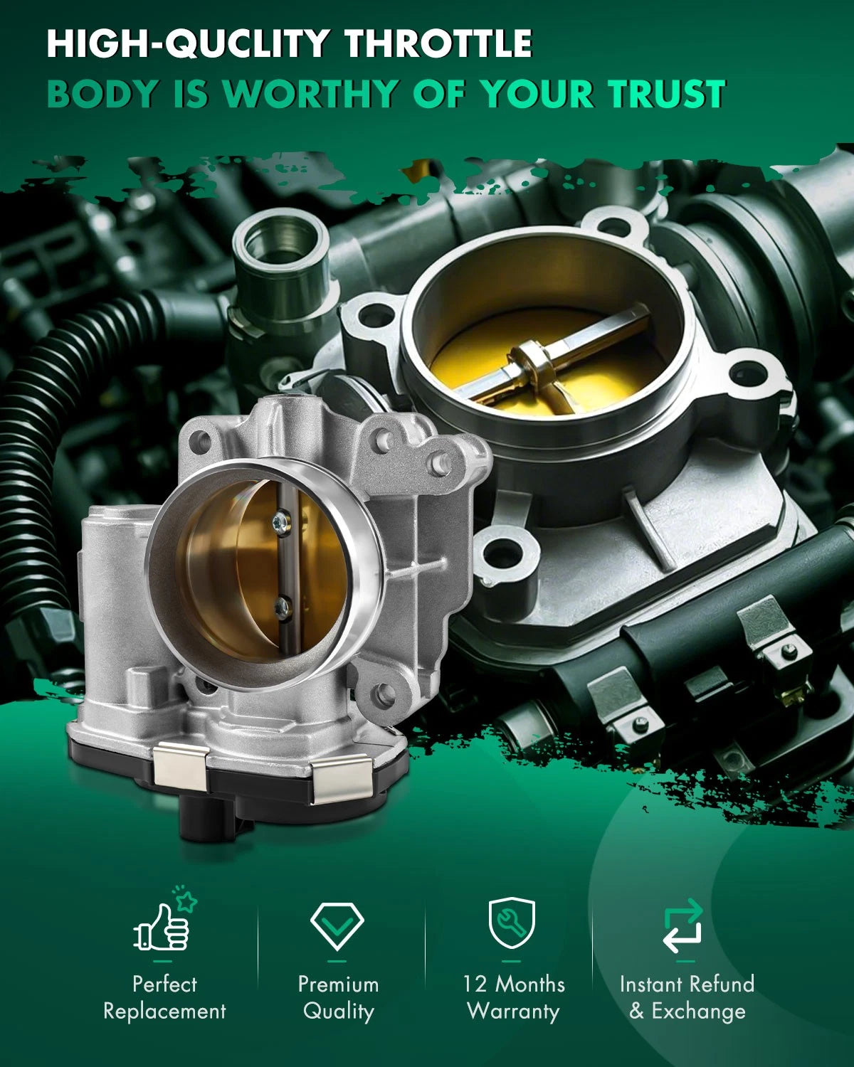 Throttle Body for Chevrolet Cobalt (2007–2010), HHR (2007–2011), Malibu (2007–2008) 2.2L