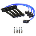 NGK Wire Set & Denso 4 Iridium TT Spark Plugs Kit for Spectra EX LX (2004)